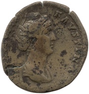 Sestertius - Faustina the Elder EX S C obverse image