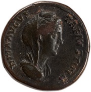 Sestertius - Faustina the Elder EX S C obverse image