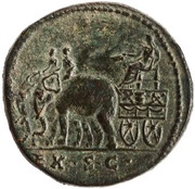 Sestertius - Faustina the Elder EX S C, Rome, 141 reverse image