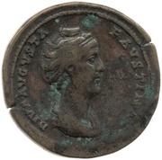 Sestertius - Faustina the Elder PIETAS AVG S C; Pietas obverse image