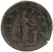 Sestertius - Faustina the Elder PIETAS AVG S C; Pietas, Rome, 141 reverse image