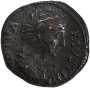 Sestertius - Faustina the Elder S C; Vesta obverse image