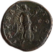 Sestertius - Antoninus Pius IMPERATOR II S C; Victory, Rome, 143-144 reverse image
