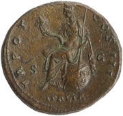 Sestertius - Antoninus Pius TR POT COS III ITALIA S C; Italia, Rome, 143-144 reverse image