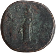 Sestertius - Antoninus Pius DES IIII S C; Salus, Rome, 144 reverse image