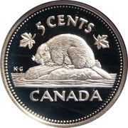 5 Cents - Elizabeth II Golden Jubilee Silver Proof Issue, Canada, 2002 reverse image
