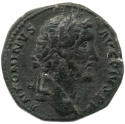 Sestertius - Antoninus Pius TR POT COS III DES IIII S C; Salus obverse image