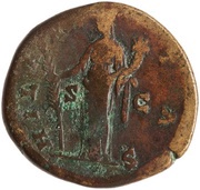 Sestertius - Marcus Aurelius HILARITAS S C; Hilaritas, Rome, 145 reverse image