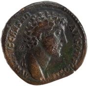 Sestertius - Marcus Aurelius S C; Minerva obverse image