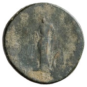 Sestertius - Marcus Aurelius TR POT COS II S C; Minerva and Victory, Rome, 145 reverse image