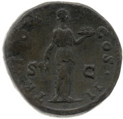 Sestertius - Marcus Aurelius TR POT COS II S C; Fides, Rome, 145 reverse image
