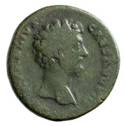 Sestertius - Marcus Aurelius VIRTVS COS II S C; Virtus obverse image