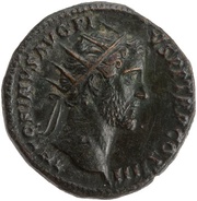 Sestertius - Antoninus Pius ANNONA AVG S C; Annona obverse image