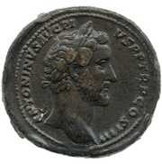 Sestertius - Antoninus Pius ANNONA AVG FELIX S C; Annona obverse image