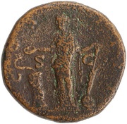 Sestertius - Antoninus Pius COS IIII S C; Salus, Rome, 145-161 reverse image