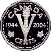5 Cents - Elizabeth II 60th Anniversary of D-Day, Canada, 2004 reverse image
