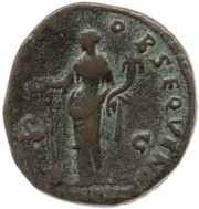 Sestertius - Antoninus Pius FORTVNA OBSEQVENS COS IIII S C; Fortuna, Rome, 145-161 reverse image