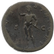 Sestertius - Antoninus Pius IOVI STATORI S C; Jupiter, Rome, 145-161 reverse image