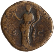Sestertius - Antoninus Pius LIBERALITAS AVG V S C; Liberalitas, Rome, 145-161 reverse image