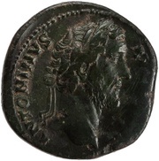 Sestertius - Antoninus Pius PAX AVG COS IIII S C; Pax obverse image