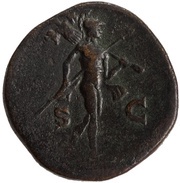Sestertius - Antoninus Pius S C; Mars, Rome, 145-161 reverse image