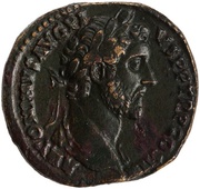 Sestertius - Antoninus Pius S C; Roma and Victory obverse image