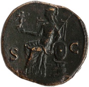 Sestertius - Antoninus Pius S C; Roma and Victory, Rome, 145-161 reverse image