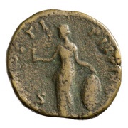 Sestertius - Faustina the Younger AVGVSTI PII FIL S C; Venus and Victory, Rome, 145-161 reverse image