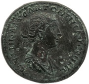 Sestertius - Faustina the Younger CONCORDIA S C; Concordia obverse image
