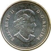 5 Cents - Elizabeth II 4th portrait; No P no RCM logo obverse image