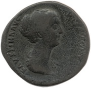 Sestertius - Faustina the Younger CONCORDIA S C; Concordia obverse image