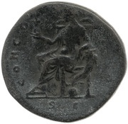 Sestertius - Faustina the Younger CONCORDIA S C; Concordia, Rome, 145-161 reverse image