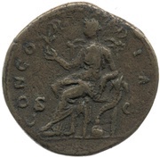 Sestertius - Faustina the Younger CONCORDIA S C; Concordia, Rome, 145-161 reverse image