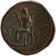 Sestertius - Faustina the Younger PVDICITIA S C; Pudicitia, Rome, 145-161 reverse image