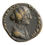 Sestertius - Faustina the Younger S C; Diana obverse image