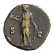 Sestertius - Faustina the Younger S C; Diana, Rome, 145-161 reverse image