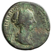 Sestertius - Faustina the Younger VENVS S C; Venus obverse image