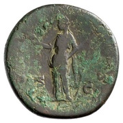 Sestertius - Faustina the Younger VENVS S C; Venus, Rome, 145-161 reverse image