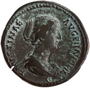 Sestertius - Faustina the Younger VENVS S C; Venus obverse image
