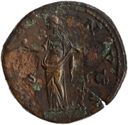 Sestertius - Faustina the Younger VENVS S C; Venus, Rome, 145-161 reverse image