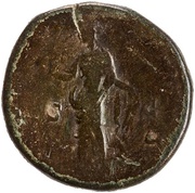 Sestertius - Faustina the Younger VENVS S C; Venus, Rome, 145-161 reverse image