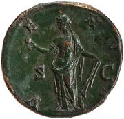 Sestertius - Faustina the Younger VENVS S C; Venus, Rome, 145-161 reverse image