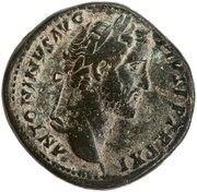Sestertius - Antoninus Pius ANNONA AVG COS IIII; Annona obverse image