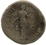 Sestertius - Marcus Aurelius TR POT II COS II S C; Fides, Rome, 147-148 reverse image