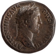 Sestertius - Antoninus Pius ANNONA AVG COS IIII S C; Annona obverse image