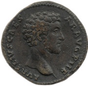 Sestertius - Marcus Aurelius TR POT III COS II HONOS S C; Honos obverse image
