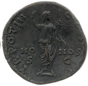 Sestertius - Marcus Aurelius TR POT III COS II HONOS S C; Honos, Rome, 148-149 reverse image