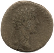 Sestertius - Marcus Aurelius TR POT III COS II S C; Virtus obverse image