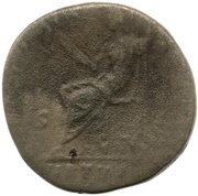 Sestertius - Marcus Aurelius TR POT III COS II S C; Virtus, Rome, 148-149 reverse image