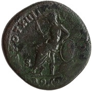 Sestertius - Antoninus Pius TR POT XIIII COS IIII ROMA S C; Roma, Rome, 150-151 reverse image